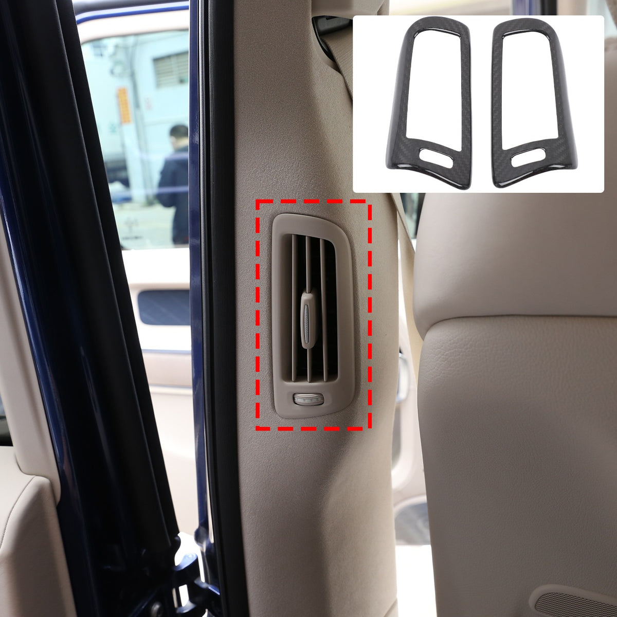 Real Carbon Fiber B-Pillar Air Outlet Trim Cover For Benz G-Class W463 2019+ 13