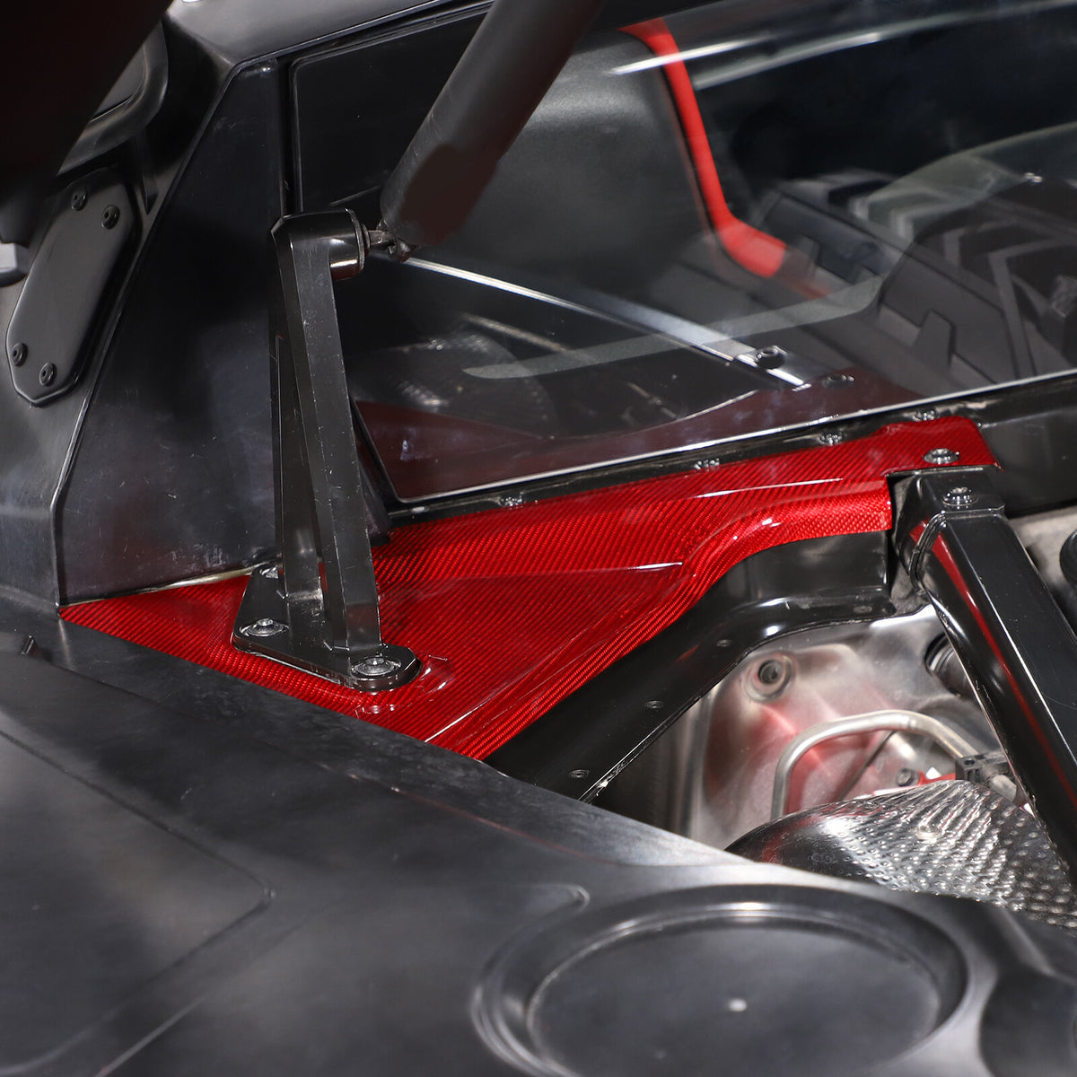 Red Real Carbon fiber Front Hood Lift Support Corner Cover For Corvette C8 20-26 13