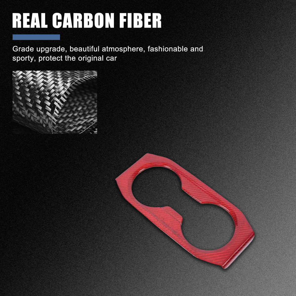 Red Carbon Fiber Armrest Box Rear Cup Holder Cover For BMW 5 Series G60 i5 2024+ 9