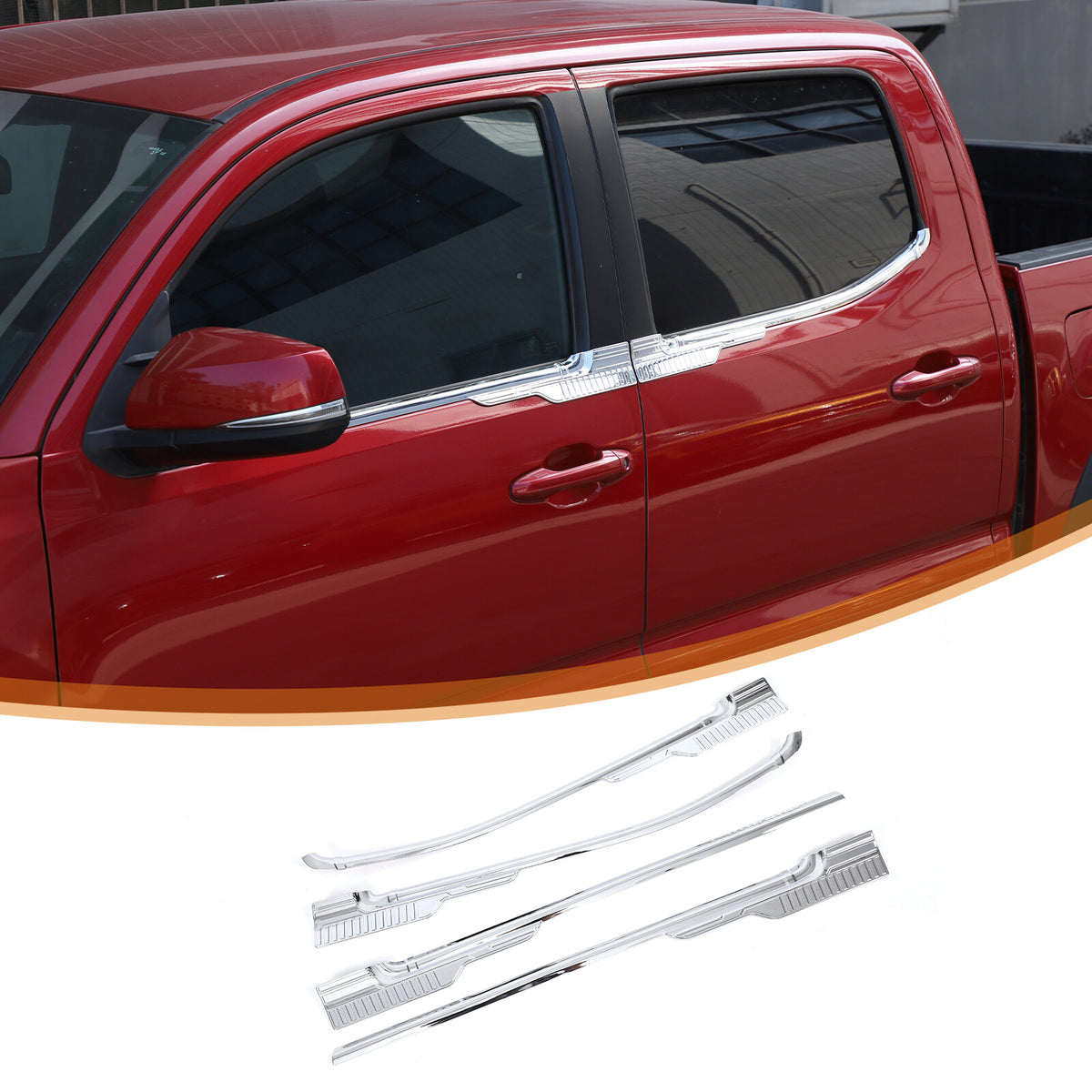 Silver Exterior Window Bottom Sill Trim Strip For Toyota Tacoma 2015-2022 19