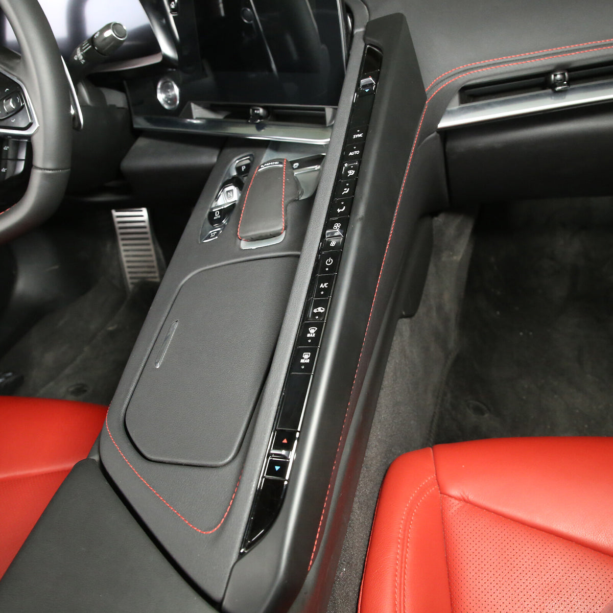 Matte Black ABS Full Interior Set Cover Trim Kit For Corvette C8 2020-25 - Styles 6-10 64