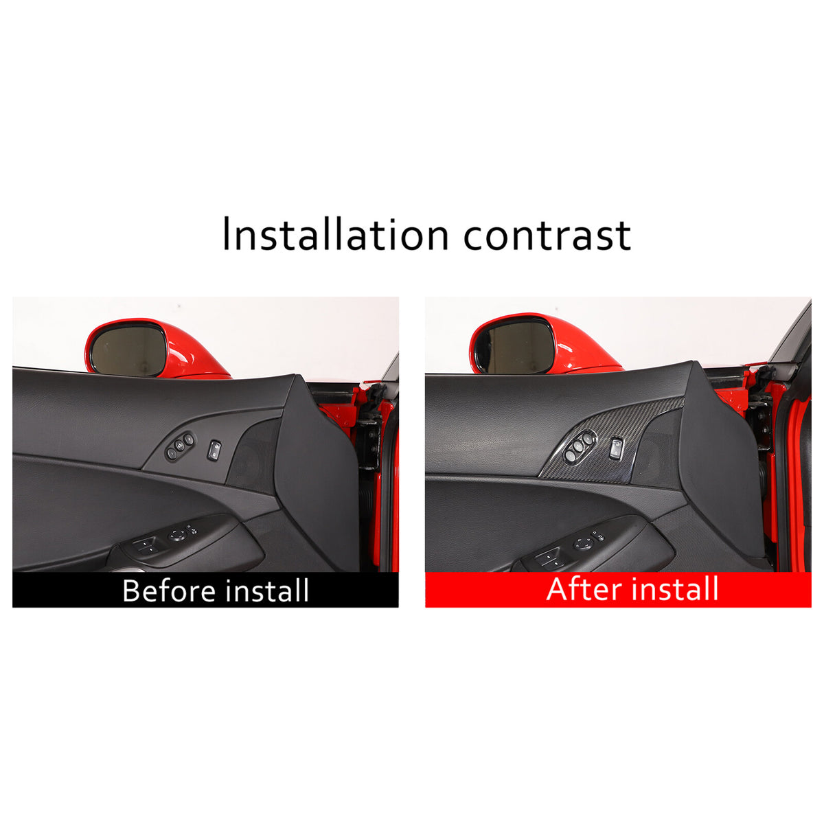 Real Dry Carbon Fiber Interior Door Lock Button Trim Cover For Corvette C6 05-13 8