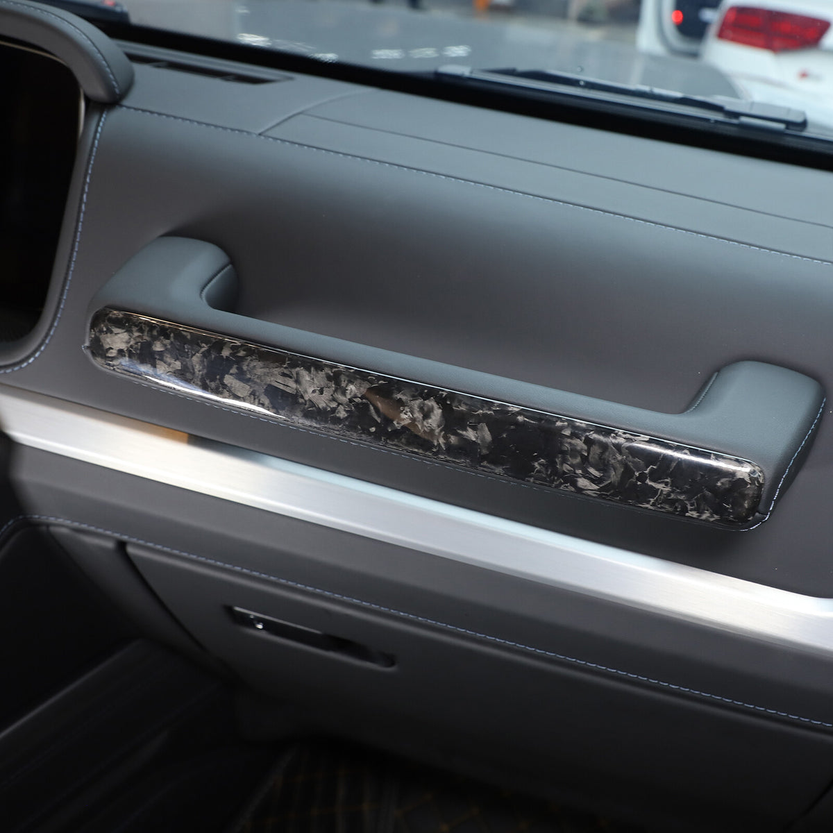 Carbon Copilot Glove Box Handle Decoration Cover For Benz G-Class W463 2019-2023 6