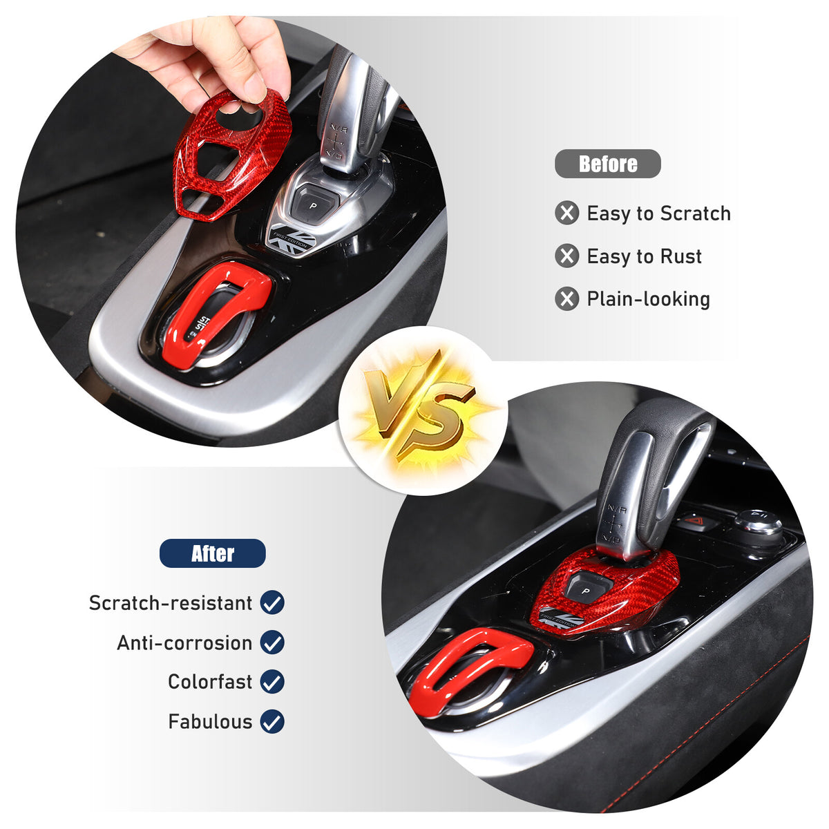 Red Real Carbon Fiber Interior Exterior Conosle Trim Cover For Lotus EMIRA 21-25 55