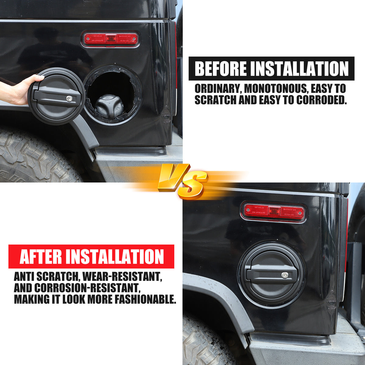 Locking Fuel Door Black Gas Tank Cap Cover Lock Key For Hummer H2 2003-2009 18