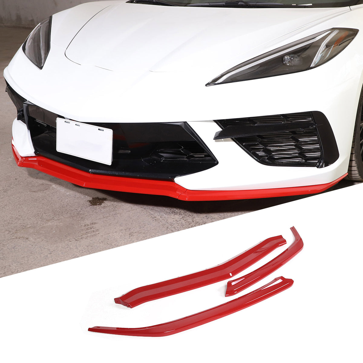 Red Full Interior Set Dash Panel Decor Cover Trim Kit For Corvette C8 2020-25 - Variants 16-20 62