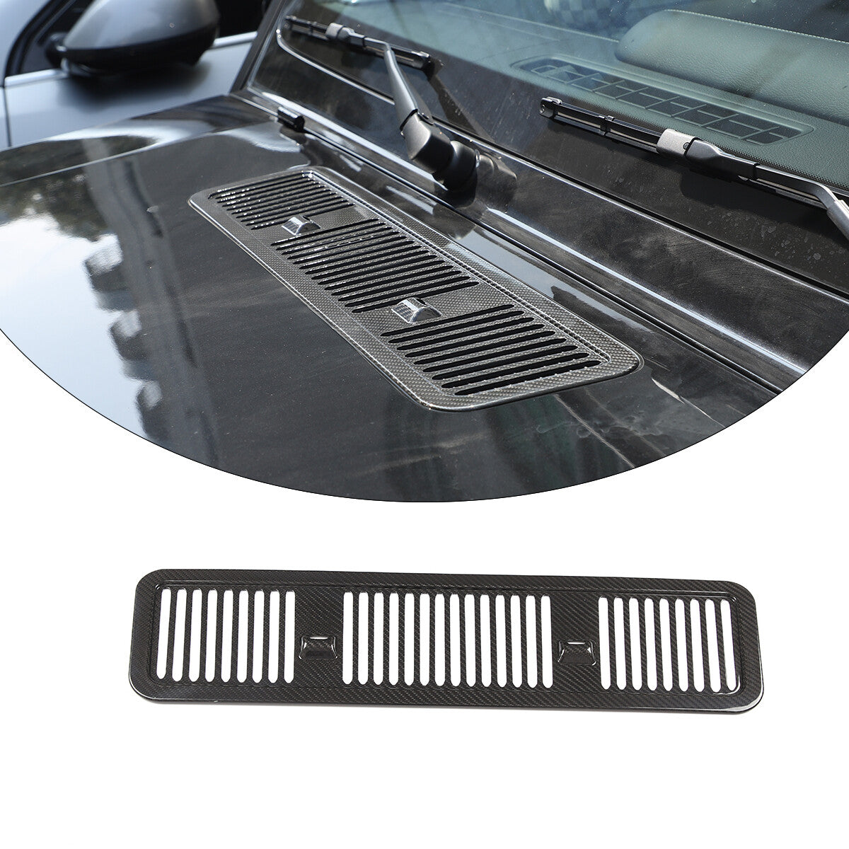 Real Carbon Fiber Hood Engine Air Vent Outlet Cover Trim For Benz G-Class 19-25 1