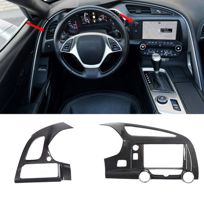 ABS Carbon Center Dashboard AC Air Vent Cover Trim Set Kit For Corvette C7 14-19 1