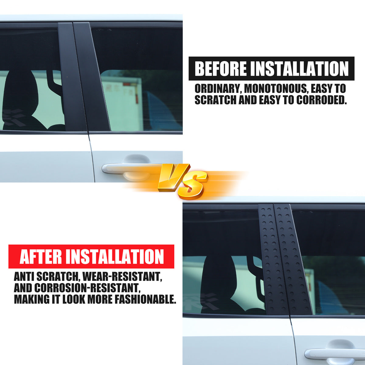 Black Alloy Window Center Pillar Trim Panel For Toyota Land Cruiser LC250 24+ 21
