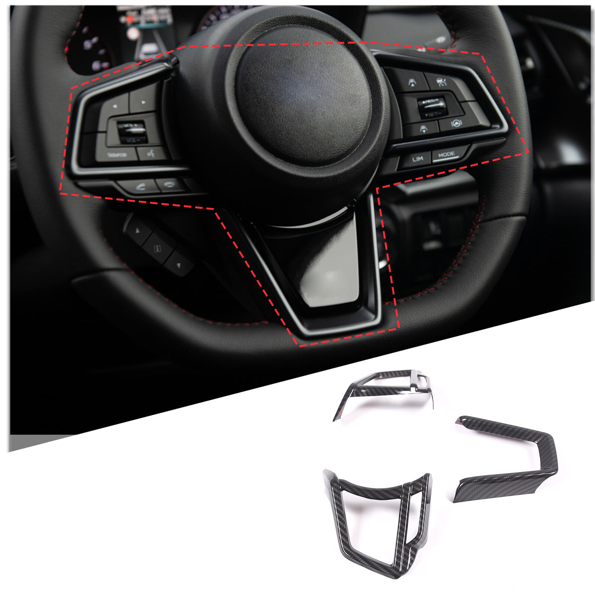 Carbon Fiber ABS Interior Full Cover Trim Kit Set For Subaru WRX AT 2022-2025 - Styles 1-5 31