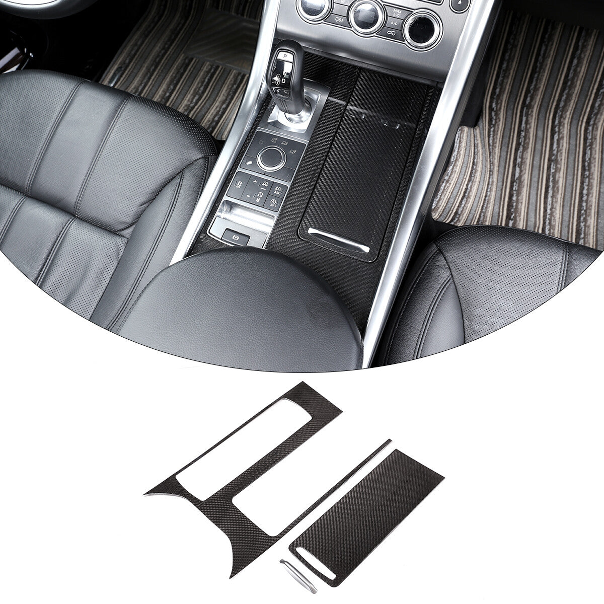 Real Carbon Fiber Gear Shift Panel Cover Trim for Range Rover Sport 2014-2017 2