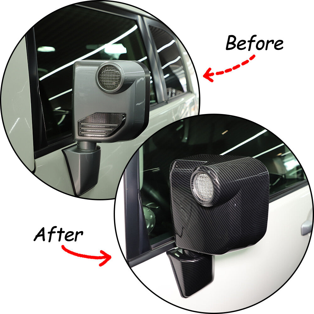 Carbon fiber ABS Door Handle & Rearview Mirror Trim Cover For FJ Cruiser 2007-21 10