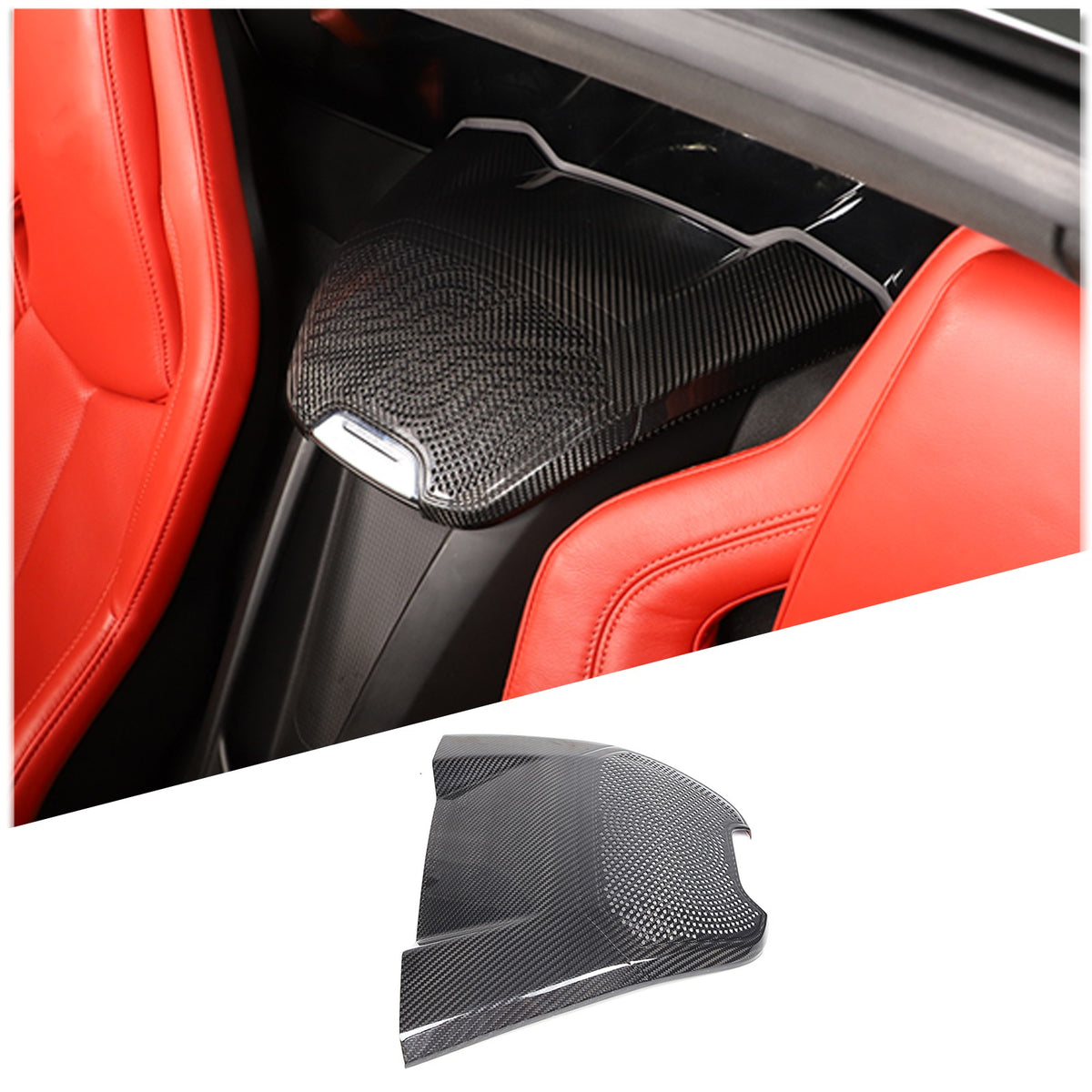 Real Carbon Fiber Rear Speaker Upper Panel Trim For Corvette C8 Coupe Z06 US 22