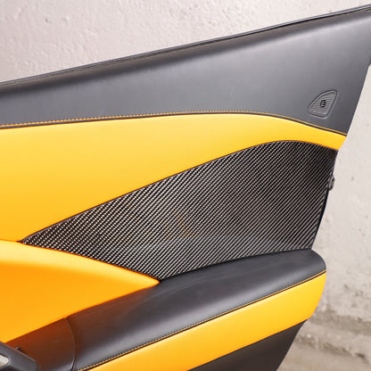 2PCS Carbon Fiber Interior Door Panels Sticker Trim For Corvette C7 2014-2019 US 8