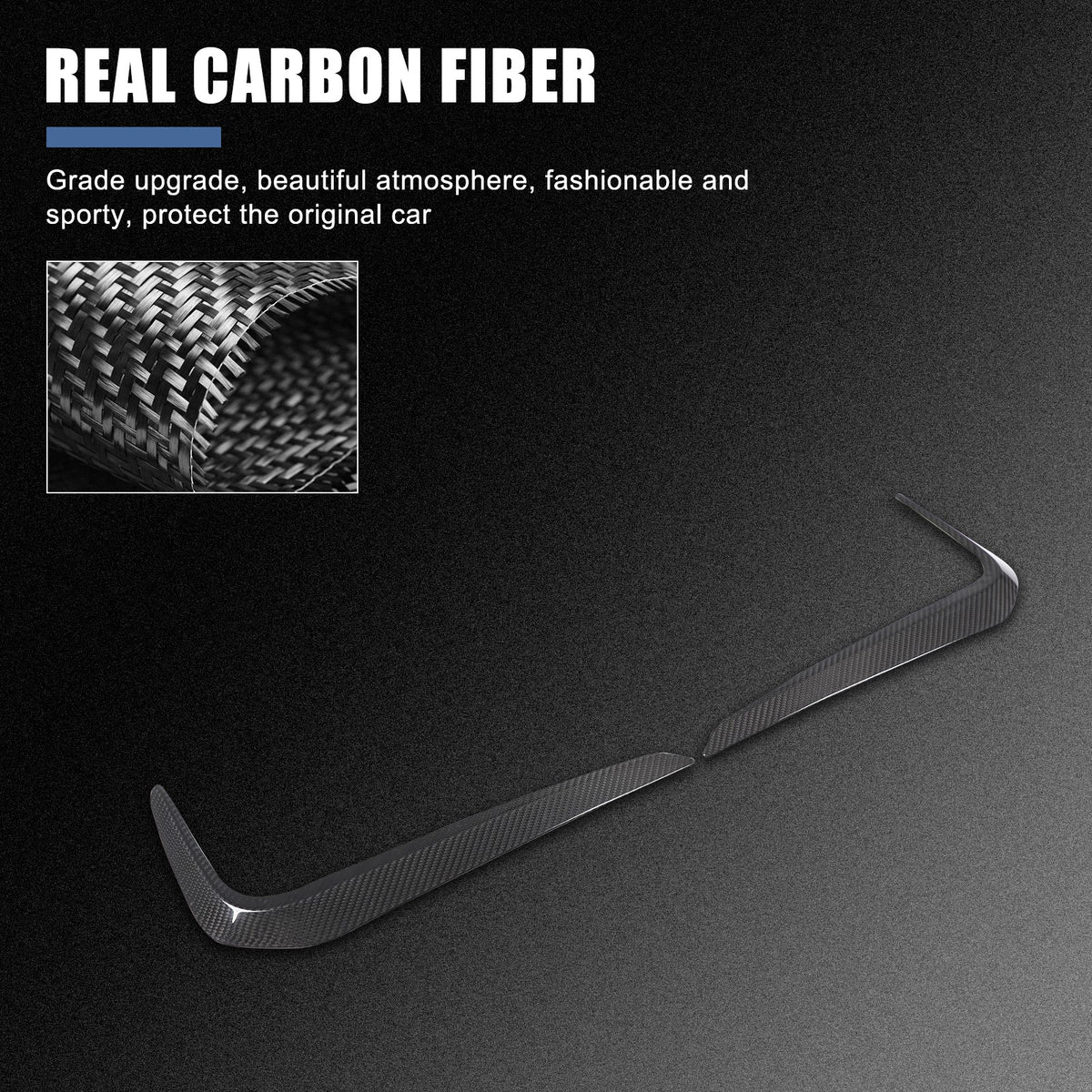 Real Carbon Fiber Front Fog Light Lamp Strip Trim For BMW 5 Series G30 2018-2020 3