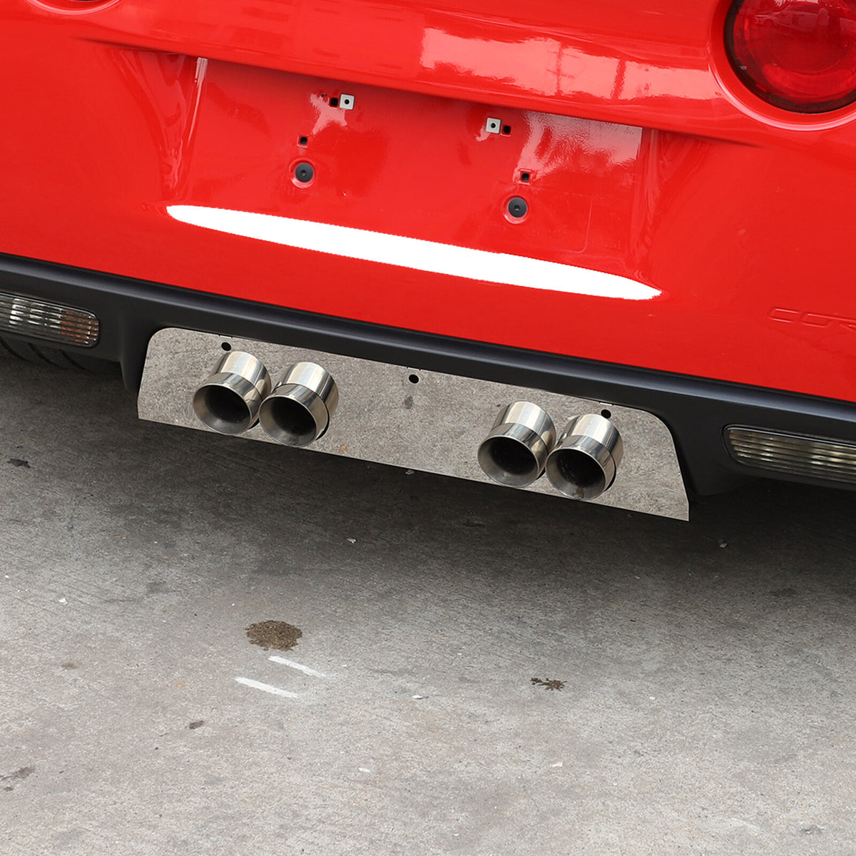 Stainless Steel Exhaust Filler Panel trim for 2005-2013 C6 Corvette 10