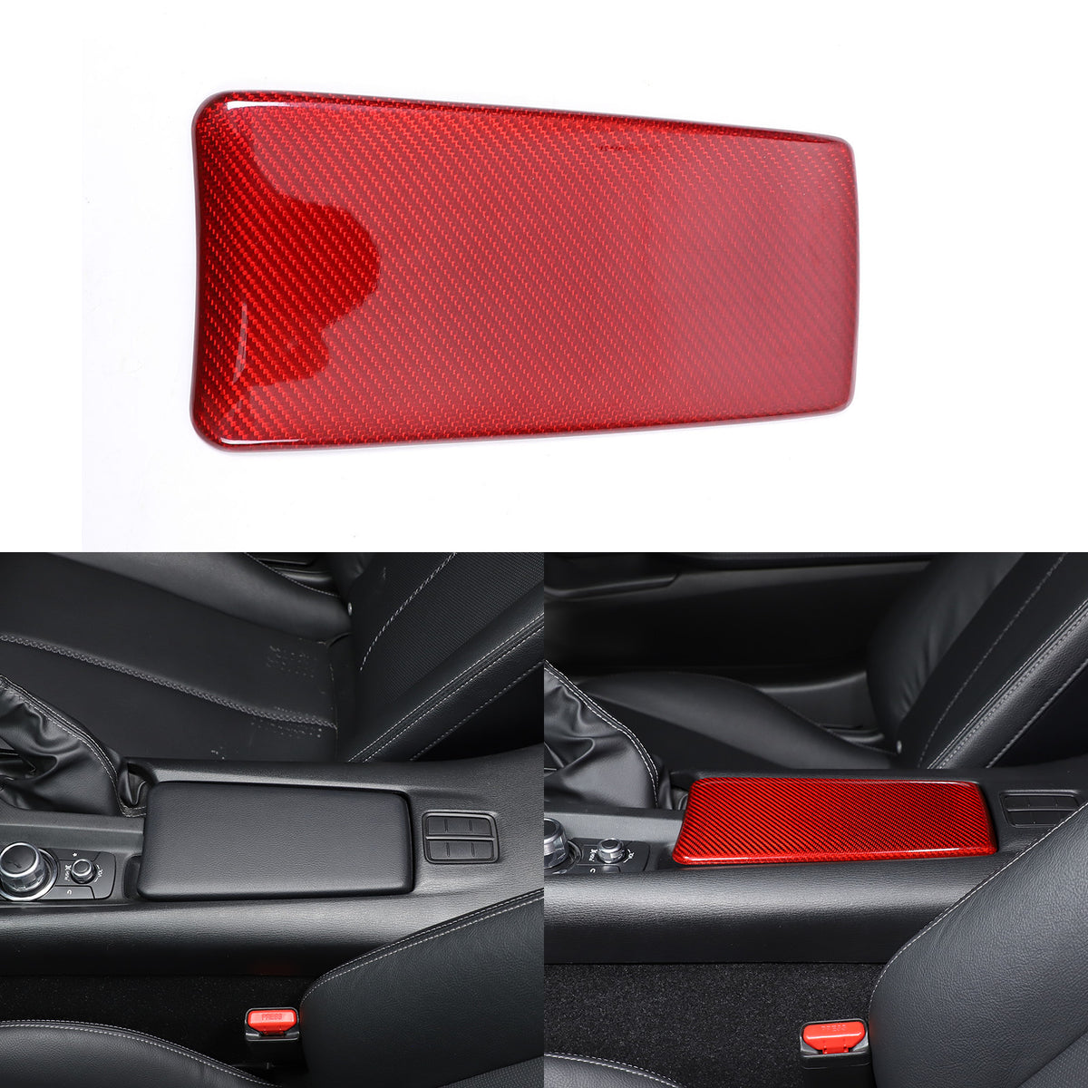 Real Carbon Fiber Center Console Armrest Box Cover Trim For Mazda MX-5 Miata 16+ 11