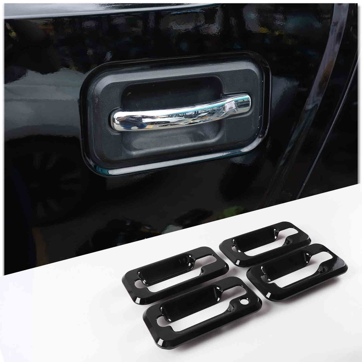 Glossy Piano Black Front Bumper Exterior Trim Cover Set For Hummer H2 2003-2009 - Styles 1-5 29