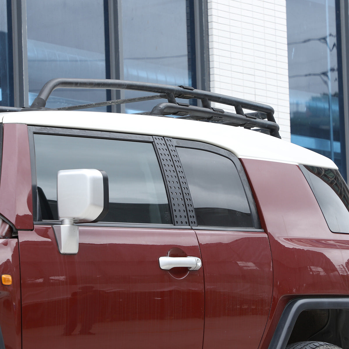 Black Aluminum Alloy Window Center Pillar Trim Panel For Toyota FJ Cruiser 07-21 21