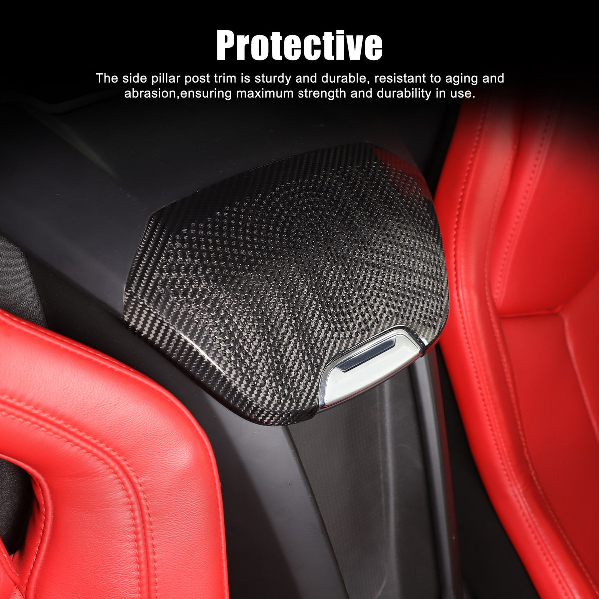 Real Carbon Fiber Rear Seat Single Speaker Grill Trim For Corvette C8 1LT 2020+ 6