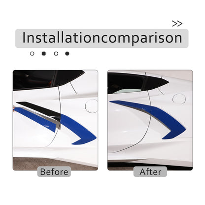 Blue ABS Side Fender Vent Door Handle Garnish Pair Trim For 2020-26 Corvette C8 3