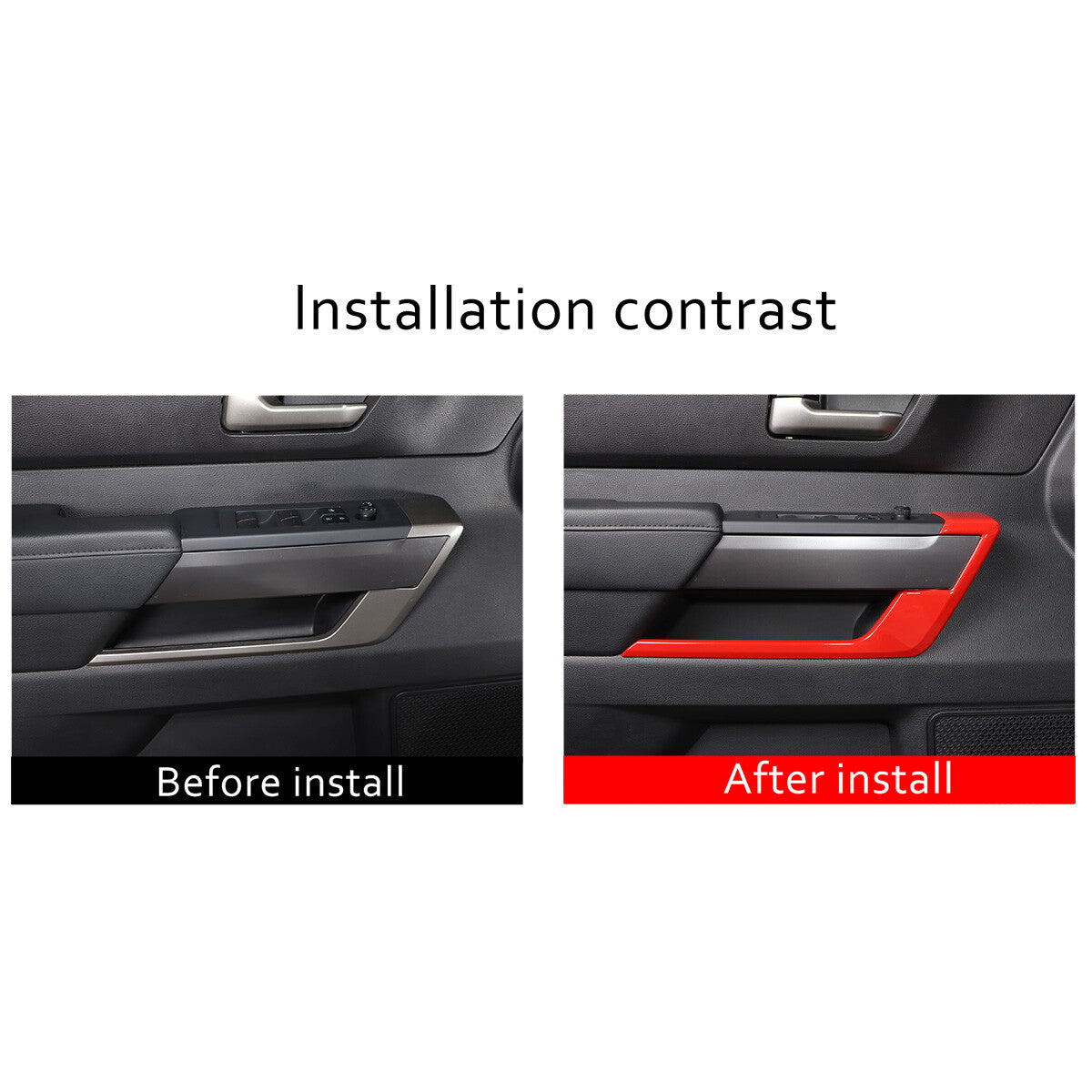For Toyota Tundra 2022-2026 Window Lift Botton Trim Frame ABS Red 4PCS US 3
