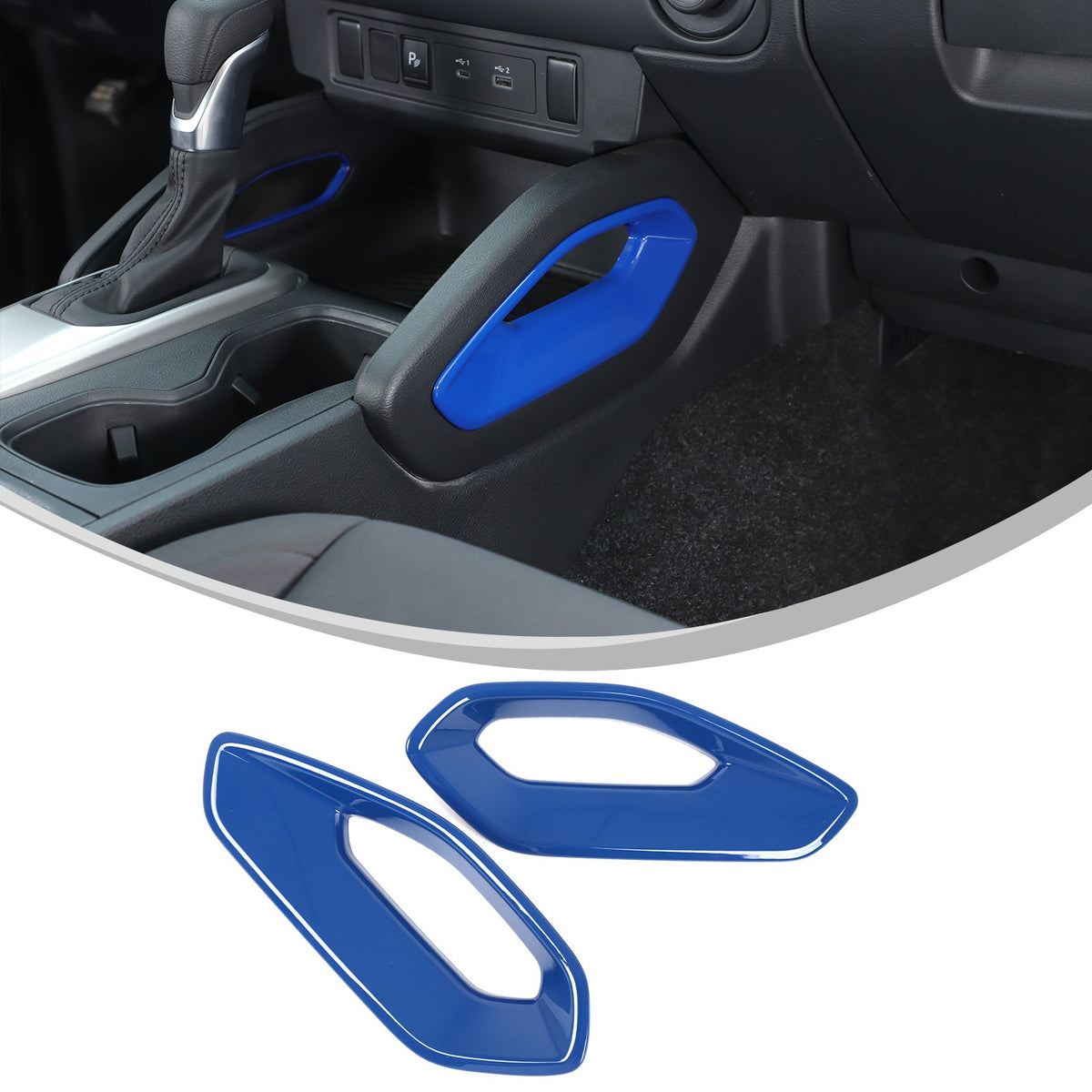 ABS Blue Center Console Side Armrest Frame Trim For Nissan Frontier 2022+ US 5