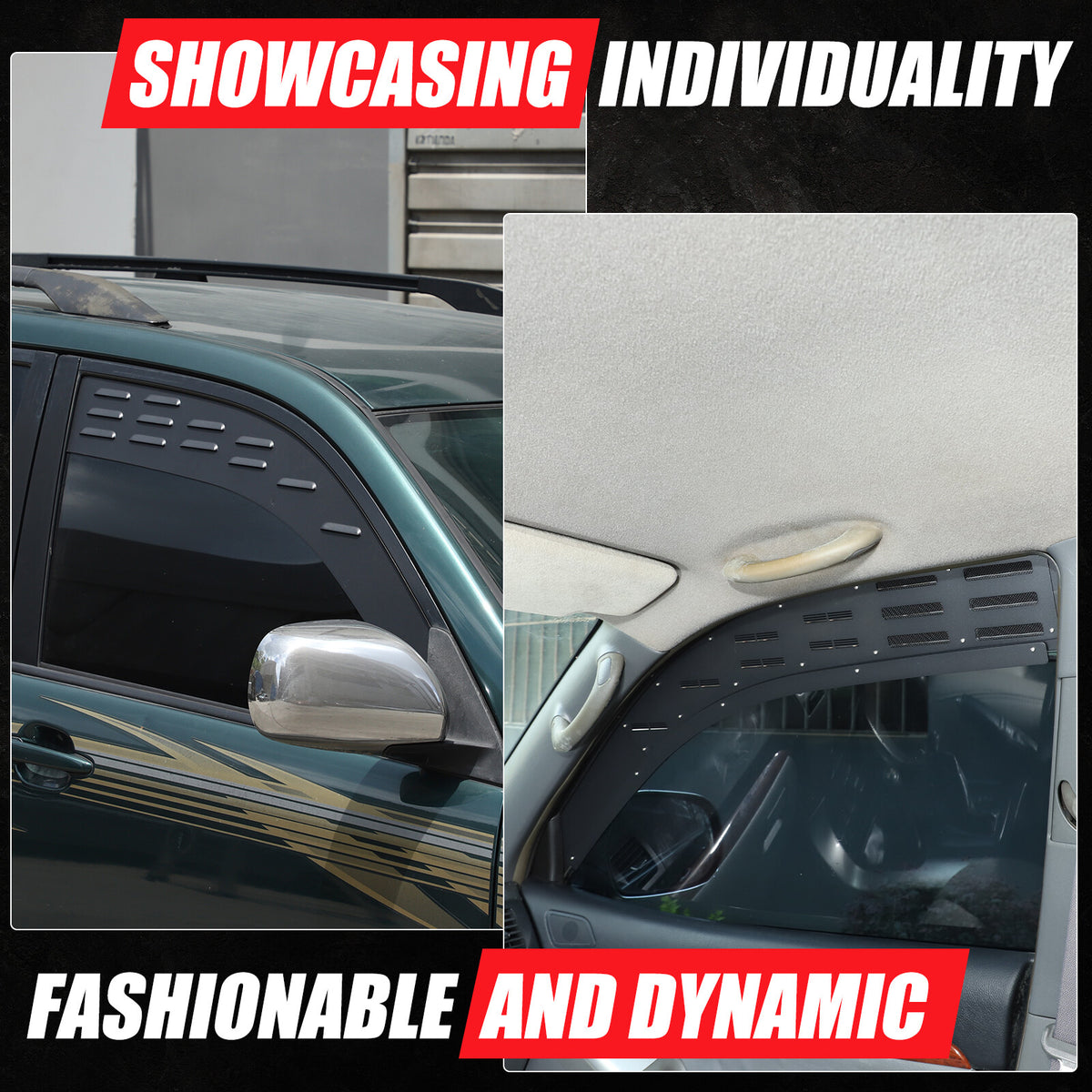 Front Ventilation Window Louver Shutter Trim for Toyota Prado/Lexus GX 03-09 US 11