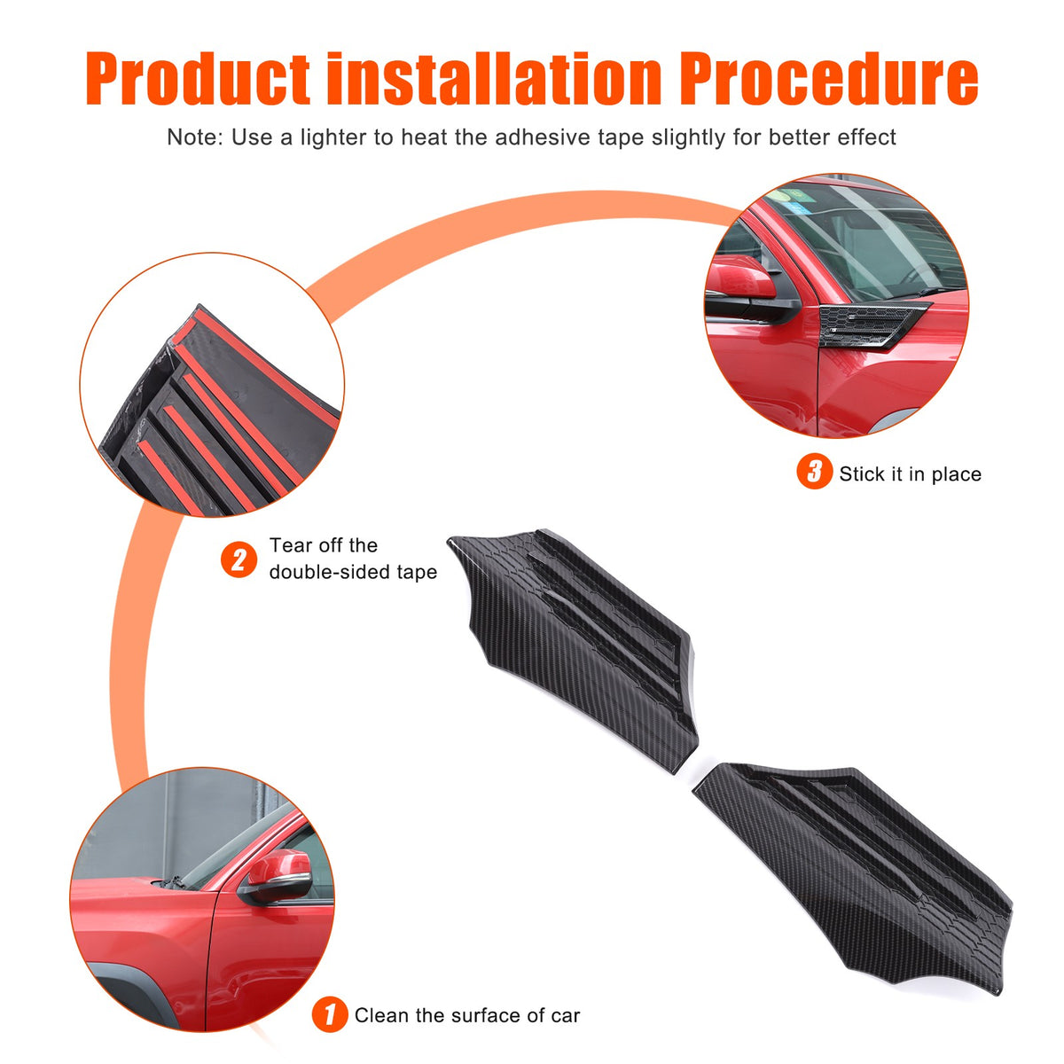 Carbon Fiber ABS Side Fender Upper Trim Cover For Toyota Tacoma 2016-2019 4