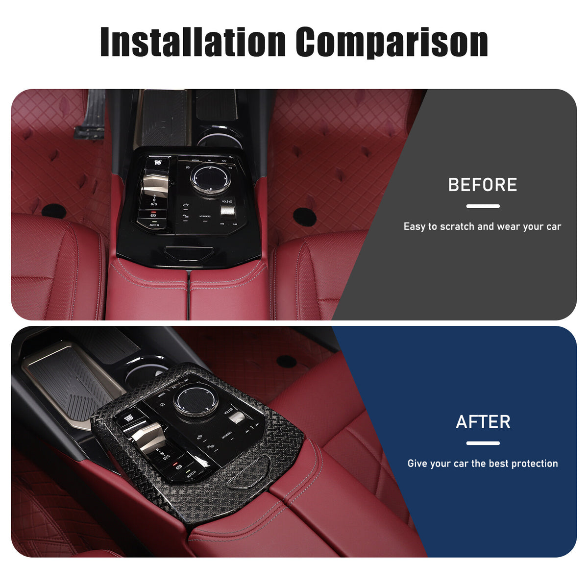 Real Carbon Fiber Center Console Gear Shift Panel Trim For BMW 5 Series G60 24+ 18