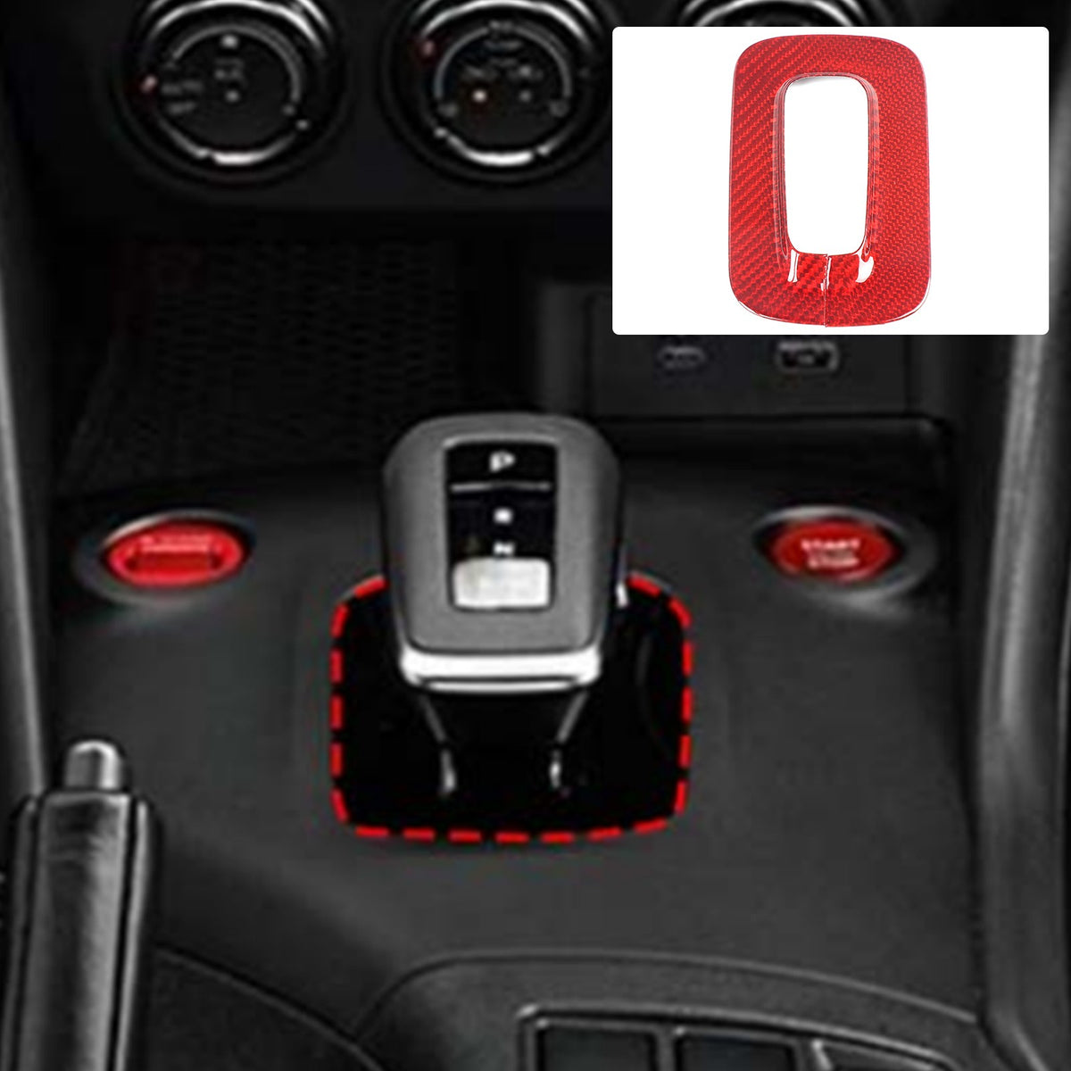 Red Real Carbon Fiber Interior Center Console Trim For Nissan Z 400Z RZ34 2023+ 39