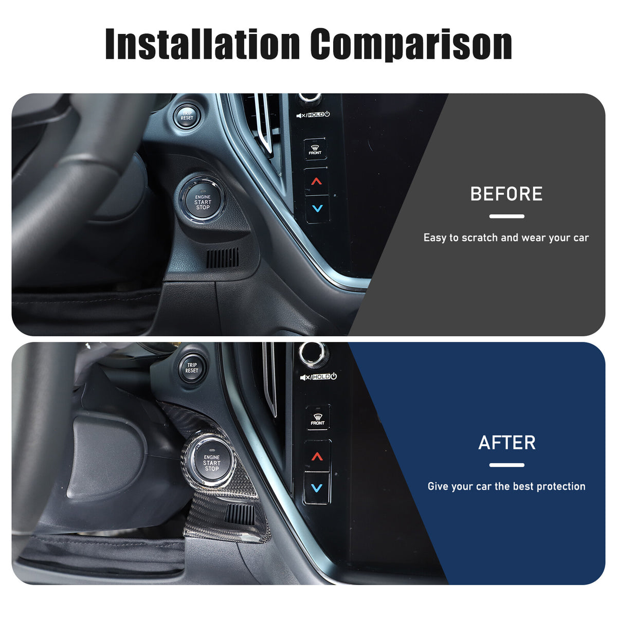 Real Carbon fiber Engine Start Stop Button Cover Trim For Subaru WRX VB 2022-24 19