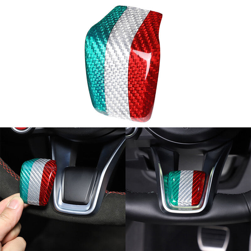 Tri-Color Carbon Fiber Steering Wheel Cover Trim Set for Alfa Romeo Tonale 23-24 20