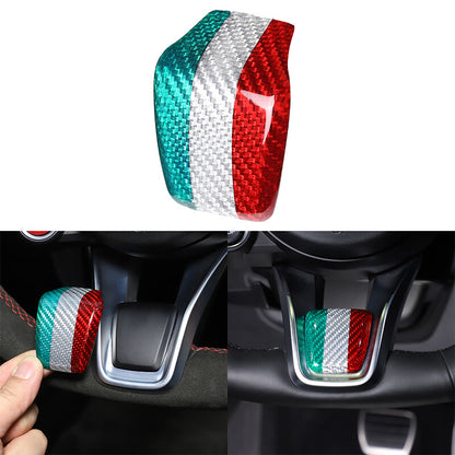 Tri-Color Carbon Fiber Steering Wheel Cover Trim Set for Alfa Romeo Tonale 23-24 20