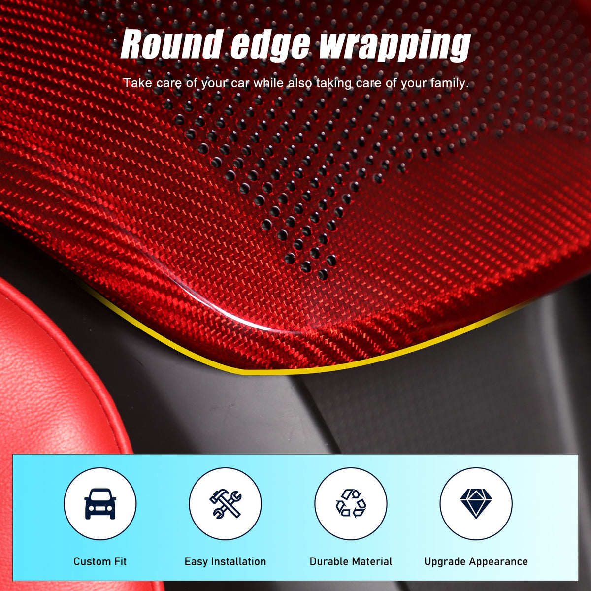 Real Carbon Fiber Rear Speaker Grill Cover For Corvette C8 2LT 3LT 2020+ 14