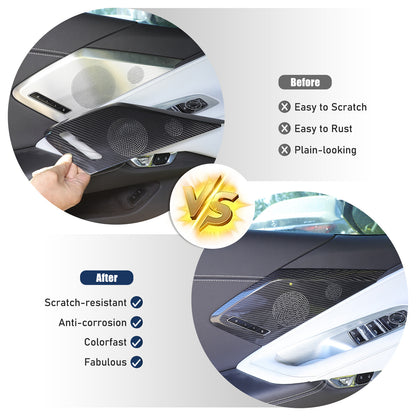 Real Carbon Door Speaker Cover Trim For Corvette C8 Z51 Z06 Coupe 2LT 3LT 20+ US 18