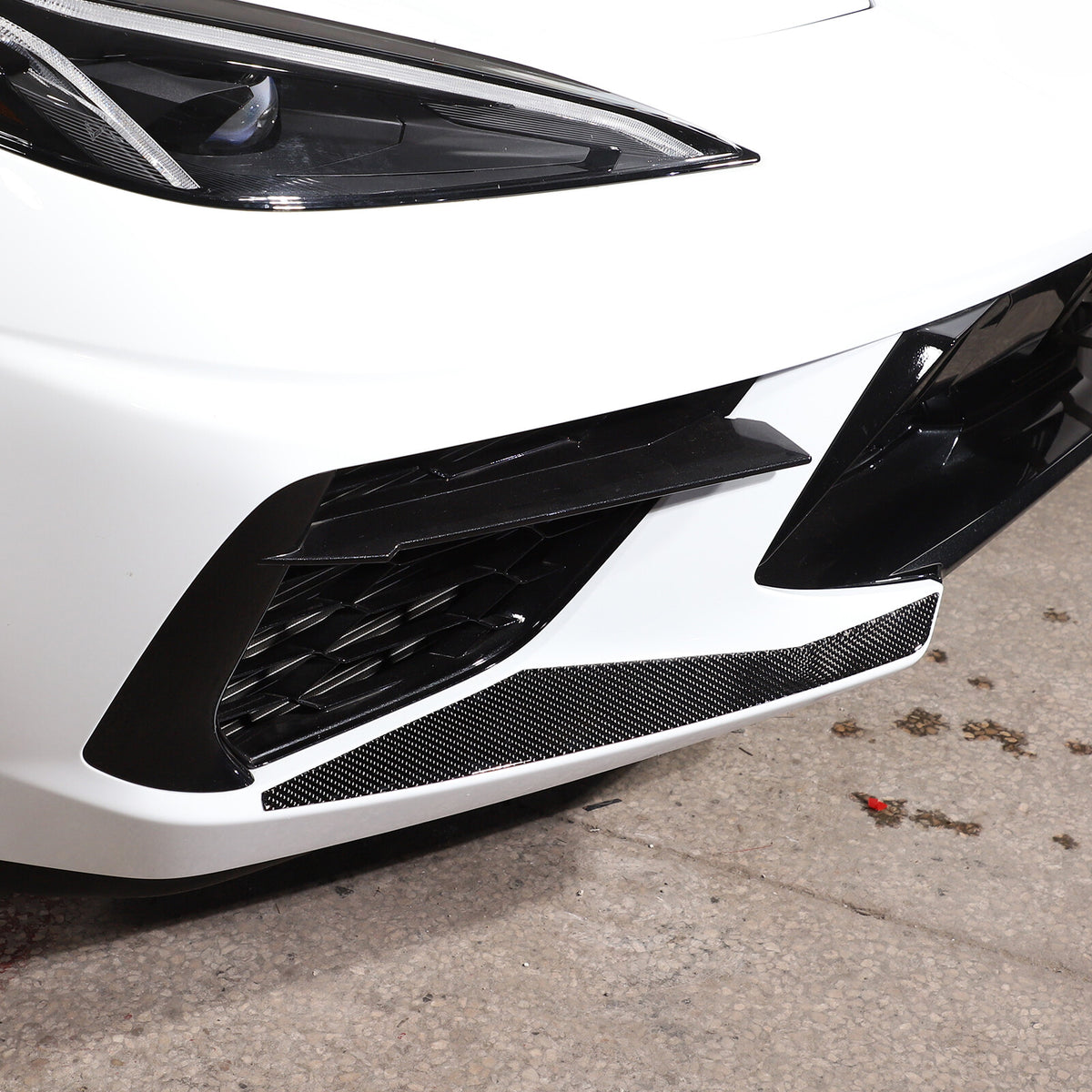 Carbon Fiber Front Bumper Lip shovel Corner Trim Cover For Corvette C8 20-26 US 5