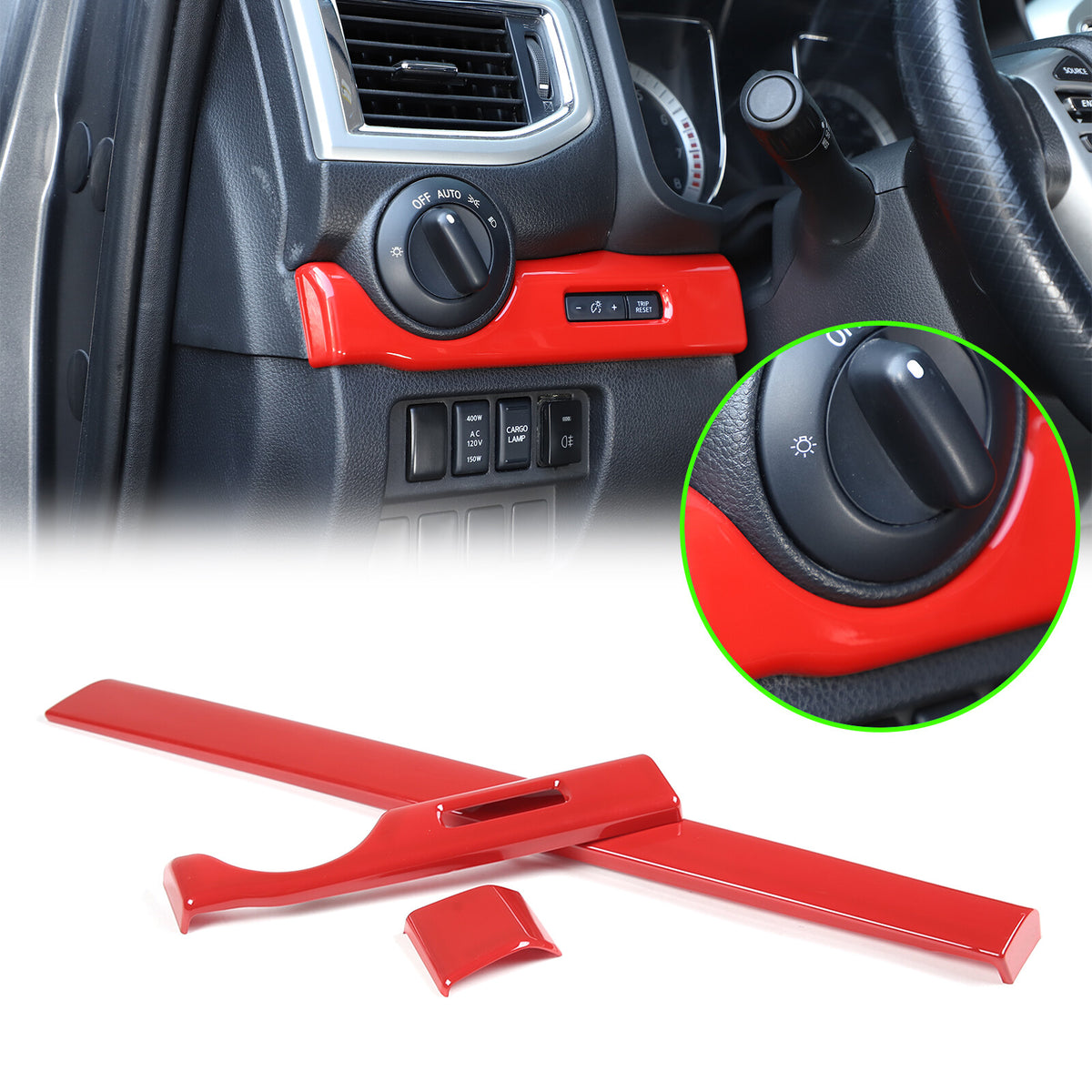 Red ABS Dashboard Center Console Trim Cover for Nissan Titan 2016-23 2