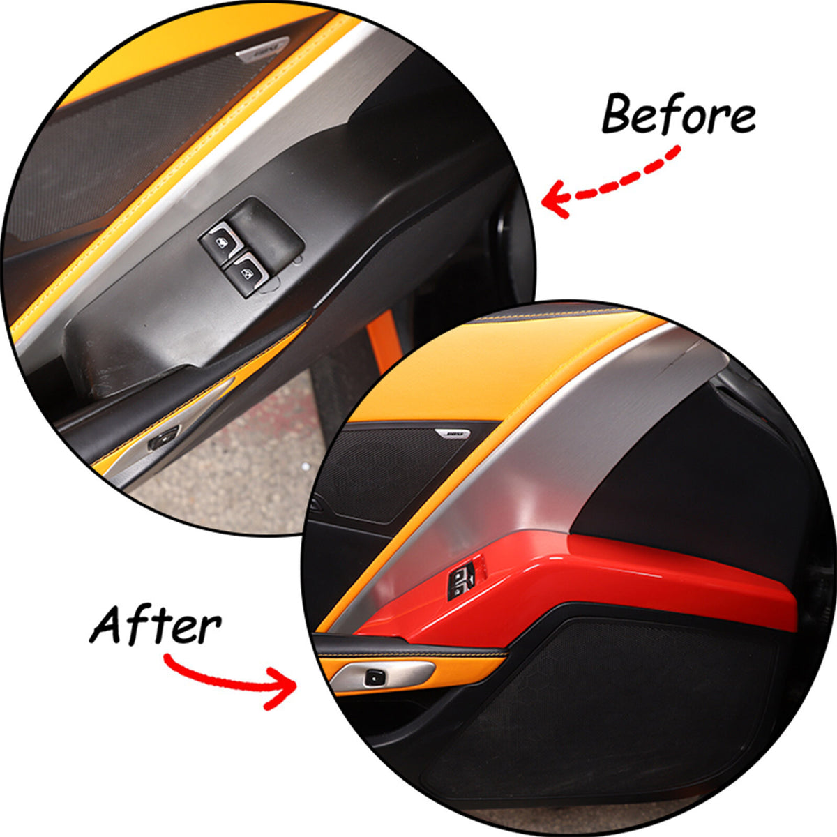 Sports Red ABS Interior Decoration Cover Trim Kit For Corvette C7 2014-19 - Styles 6-10 71