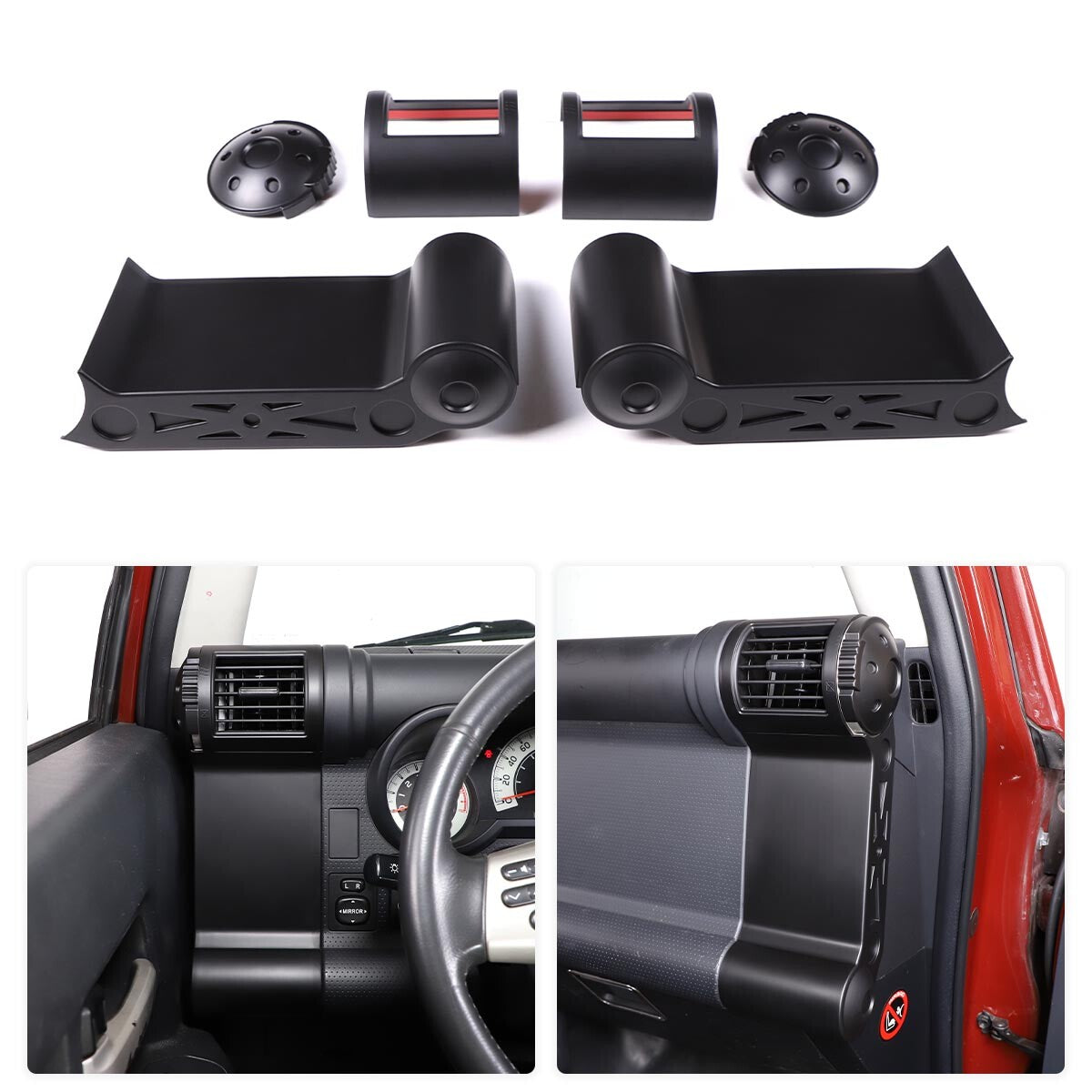 Matte Black ABS Interior Full Set Cover Trim Kit Set For FJ Cruiser 2007-2021 61