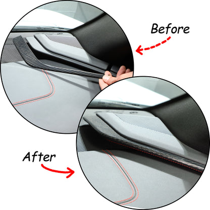 Real Carbon Fiber Console Side Dashboard Trim For Corvette C8 Stingray 20-25 8