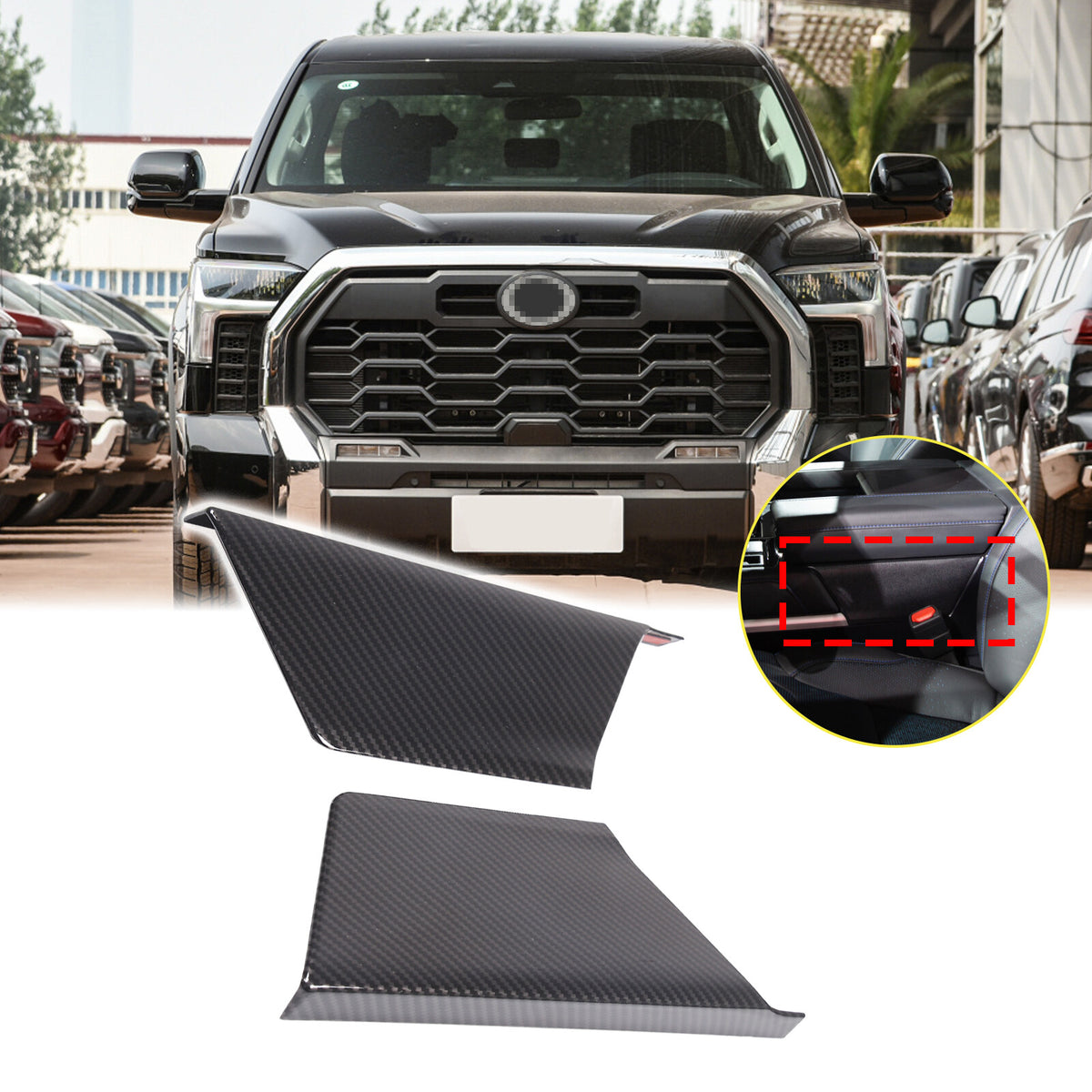 ABS Carbon Fiber Interior Set Cover Trim Kit For Toyota Tundra Sequoia SR 22+ - Styles 1-5 41