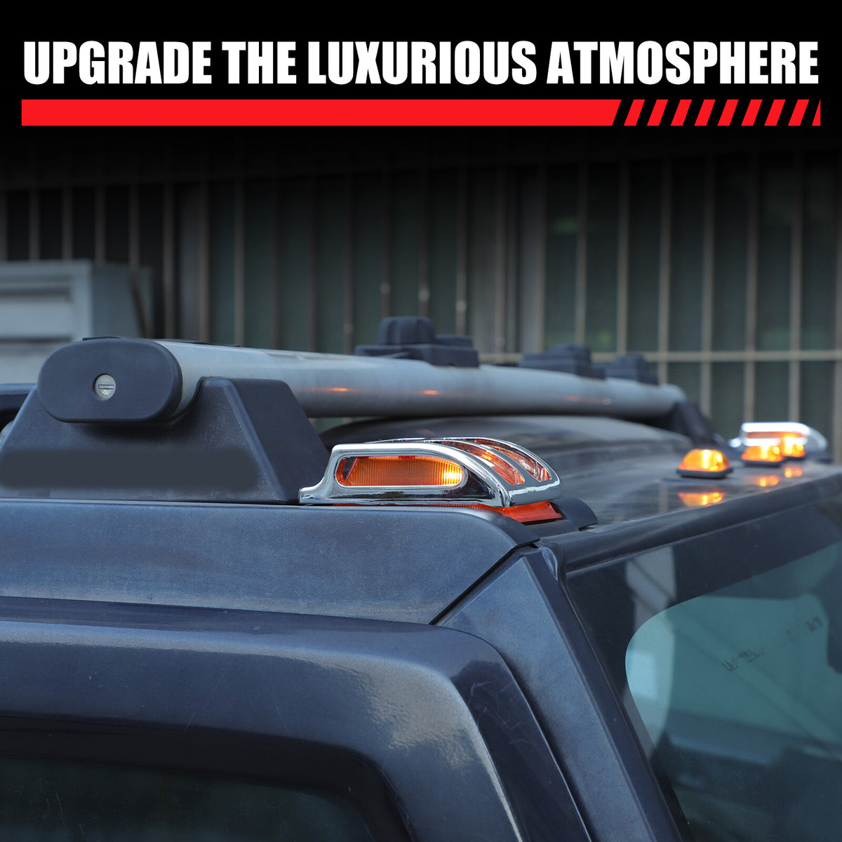 Chrome Billet Top Corner Marker Light Guards Cages For Hummer H2 2003-2010 12