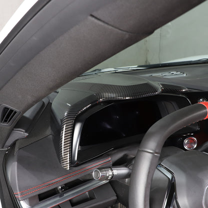 ABS Carbon Fiber Dashboard Instrument Upper Panel Trim For Corvette C8 20-25 US 10
