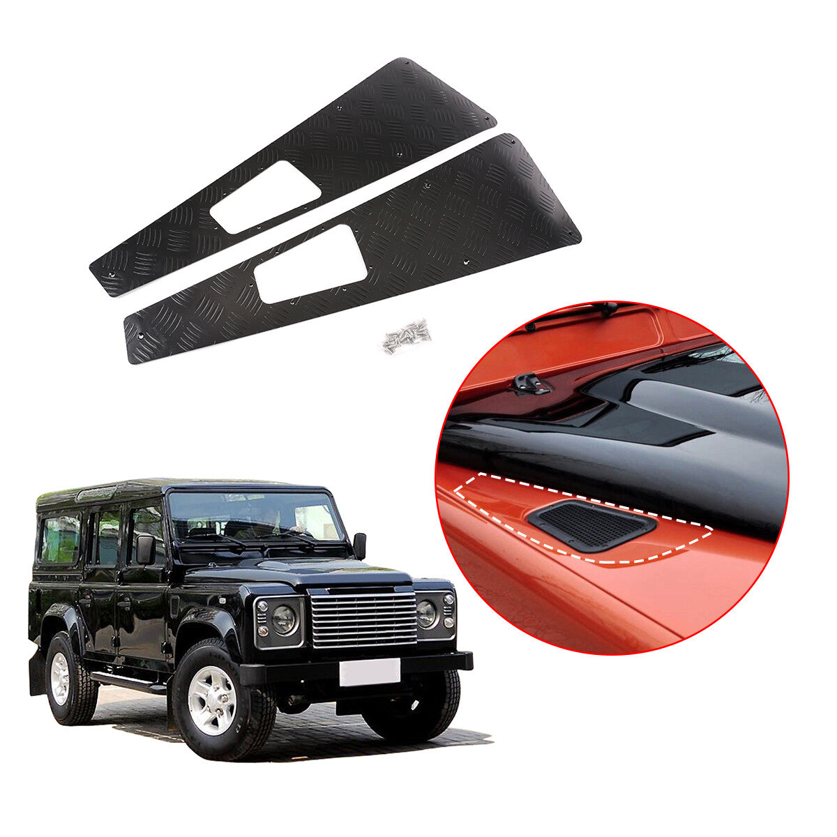 Front Side Hood Vent Trim Cover for For Land Rover Defender 90 110 2004-18 8