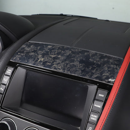 Forged Carbon Fiber Navigation Screen Top Panel For Jaguar F-TYPE 2013-2022 3
