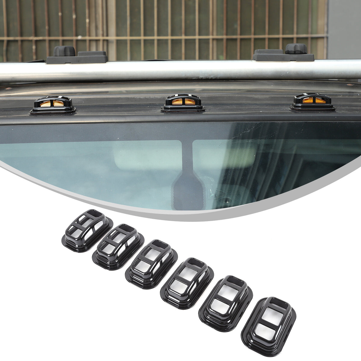 34pcs Glossy Piano Black Front Bumper Tail Light Trim Set For Hummer H2 2003-09 3