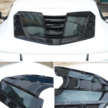 Piano Black Rear Split Window Applique Louver Trim For Corvette C8 Z51 2020+ 4