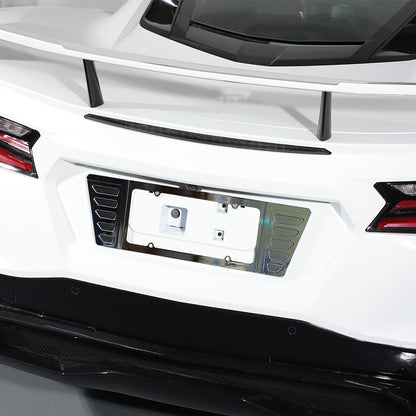Alloy Rear License Plate Filler Trim Cover For Corvette C8 Stingray Z51 20+ 8