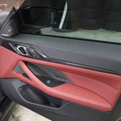 Real Carbon Fiber Interior Door Panel Trim For BMW 4 Series G26 430i 440i 22-24 11